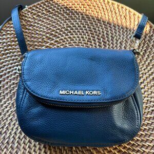 Navy Pebbled Leather Michael Kors Crossbody Bag